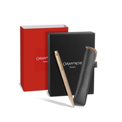 Set Caran d\'Ache ECRIDOR VENETIAN Stylo Bille & Étui en Cuir (Édition Spéciale)