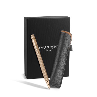 Set Caran d\'Ache ECRIDOR VENETIAN Stylo Bille & Étui en Cuir (Édition Spéciale)
