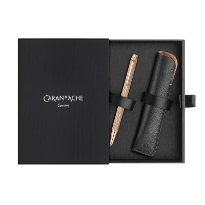 Set Caran d\'Ache ECRIDOR VENETIAN Stylo Bille & Étui en Cuir (Édition Spéciale)
