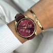 Montre Cluse Minuit Multifunction Leather, Dark Cherry Lizard, Gold Colour CW10706