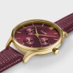 Montre Cluse Minuit Multifunction Leather, Dark Cherry Lizard, Gold Colour CW10706