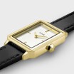 Montre Cluse Fluette Double Leather Black, Gold Colour