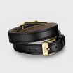 Montre Cluse Fluette Double Leather Black, Gold Colour