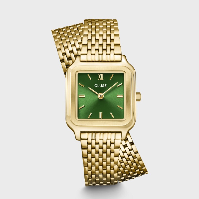 Montre Cluse Gracieuse Petite Double Steel, Forest Green, Gold Colour CW11811