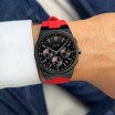 Montre Cluse Vigoureux Chrono Silicone Red, Black Colour  CW20810