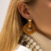 Boucles d'oreilles Zag bijoux TURRON en acier doré et résine