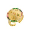 Bague Mya Bay Rainbow Moon en laiton doré à l'or fin 24K et cristaux, Taille ajustable