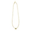 Collier Mya Bay Black Ojo en laiton doré à l'or fin 24K et cristal , 50cm