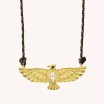 Collier Mya Bay Eagle en laiton doré à l'or fin 24K et cristal , 42,5cm