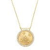 Pendentif Mya Bay White Moon médaillon en laiton doré à l'or fin 24K et cristaux, 45cm