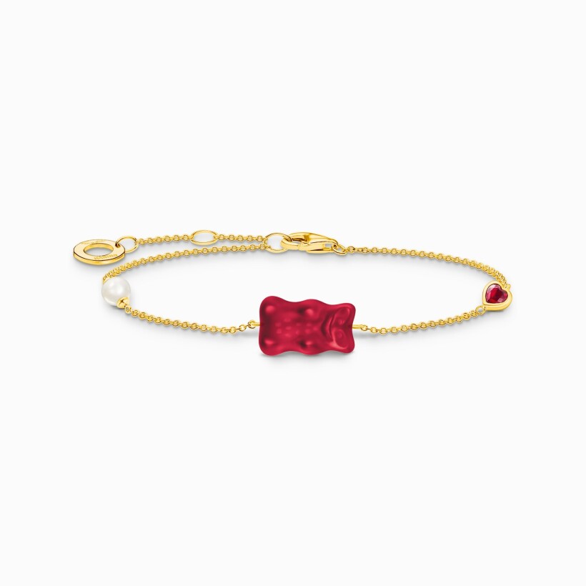 Bracelet THOMAS SABO X HARIBO Ourson Rouge argent plaqué or