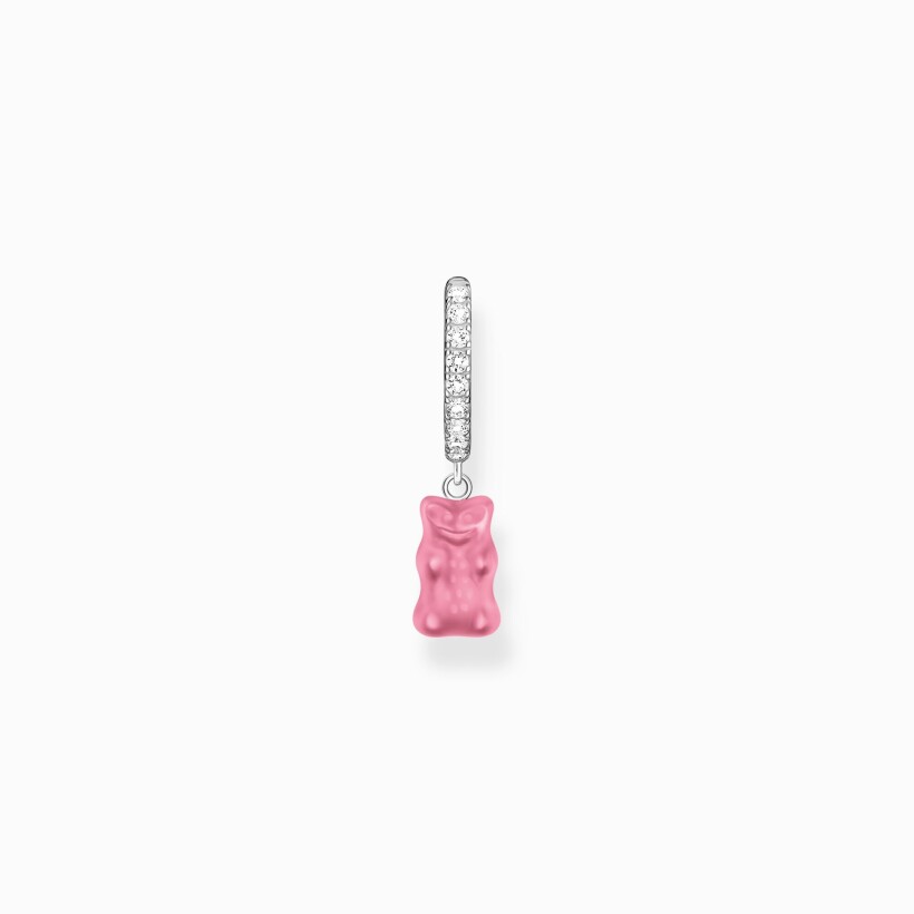 Boucles d'oreilles créoles THOMAS SABO X HARIBO Ourson rose pendant