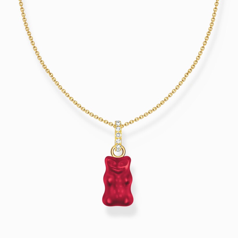 Pendentif THOMAS SABO X HARIBO Ourson rouge argent plaqué or et oxydes de zirconium