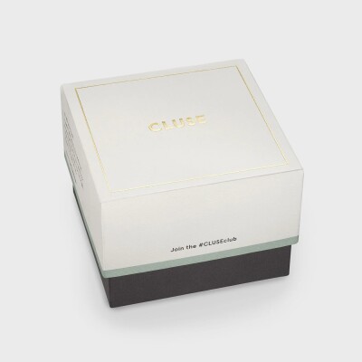 Gift Box Pavane Petite 2.0 Steel Watch Gold & Black Leather Strap, Gold Colour