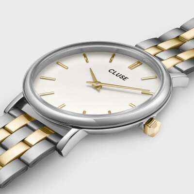 Pavane Petite 2.0 Steel Watch Coconut Milk, Bicolour