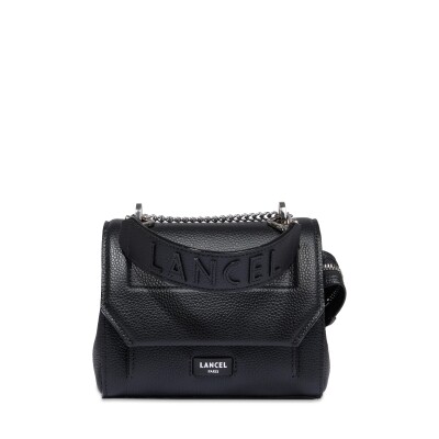 Sac rabat Ninon de Lancel S cuir noir grainé