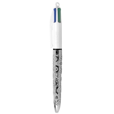 Stylo bille BIC X Tournaire 4 Couleurs Engrenages Blanc - Série limitée