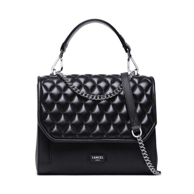 Sac rabat Ninon de Lancel M cuir matelassé noir