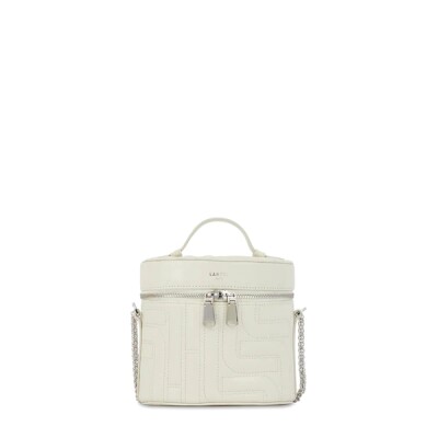 Sac Vanity Midi Minuit de Lancel zippé cuir neige