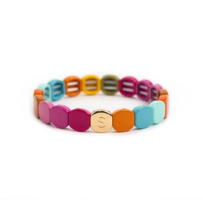 Bracelet Simone à Bordeaux Colorful Liberty en métal doré émaillé L