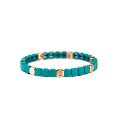 Bracelet Simone à Bordeaux Colorful Mini en métal émaillé aqua M