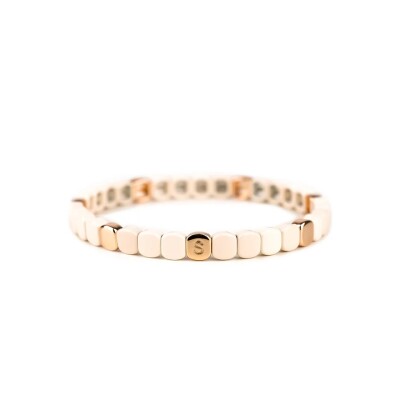 Bracelet Simone à Bordeaux Colorful Mini en métal émaillé beige M