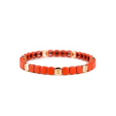 Bracelet Simone à Bordeaux Colorful Mini en métal émaillé corail M