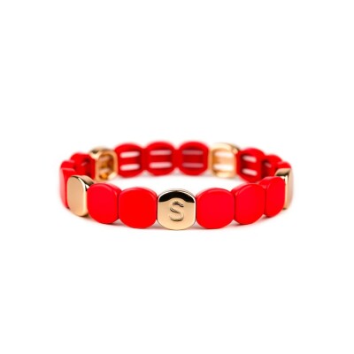 Bracelet Simone à Bordeaux Colorful en métal émaillé orange pepsi M