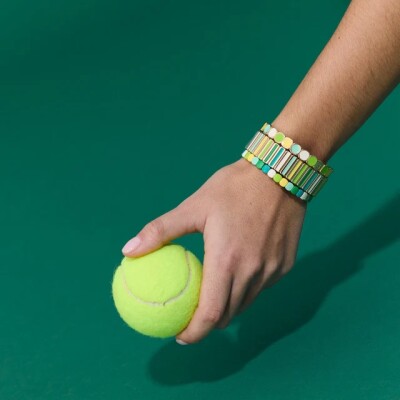 Bracelet Simone à Bordeaux Colormind Midi Club Citron en métal doré émaillé M