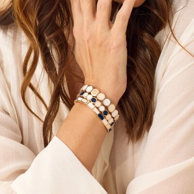 Bracelet Simone à Bordeaux Colormind Midi Long Island en métal doré émaillé M