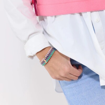 Bracelet Simone à Bordeaux Colormind Mini en métal emaillé Aqua M