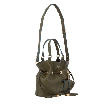 Sac à main seau Premier Flirt de Lancel M cuir Kaki Foncé