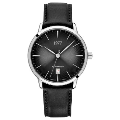 Montre 1977 Edmond Automatique 40mm Cadran noir, cuir noir