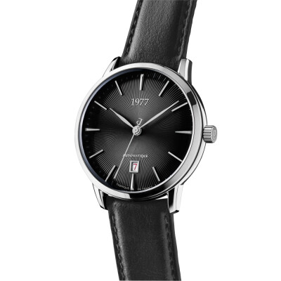 Montre 1977 Edmond Automatique 40mm Cadran noir, cuir noir