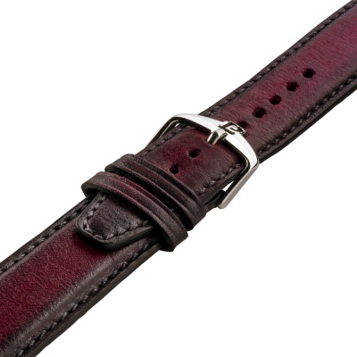 Montre 1977 Edmond Automatique 40mm Cadran lie de vin, cuir bordeaux