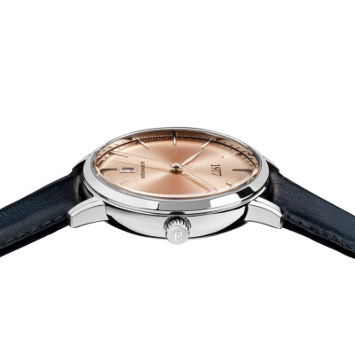 Montre 1977 Edmond Automatique 40mm Cadran saumon, cuir noir