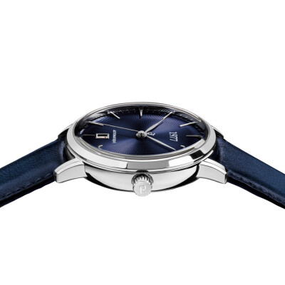 Montre 1977 Edmond Automatique 40mm Cadran bleu, cuir bleu