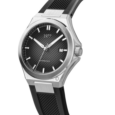 Montre 1977 Arsène Automatique 42,5mm Cadran noir, bracelet caoutchouc noir