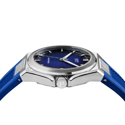 Montre 1977 Arsène Automatique 42,5mm Cadran bleu, bracelet caoutchouc bleu