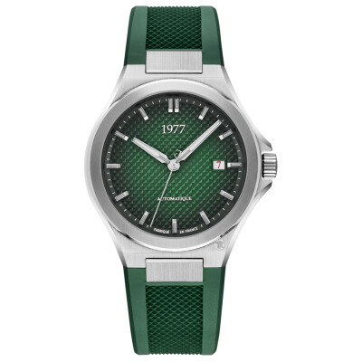 Montre 1977 Arsène Automatique 42,5mm Cadran vert, bracelet caoutchouc vert