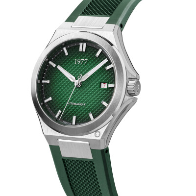 Montre 1977 Arsène Automatique 42,5mm Cadran vert, bracelet caoutchouc vert