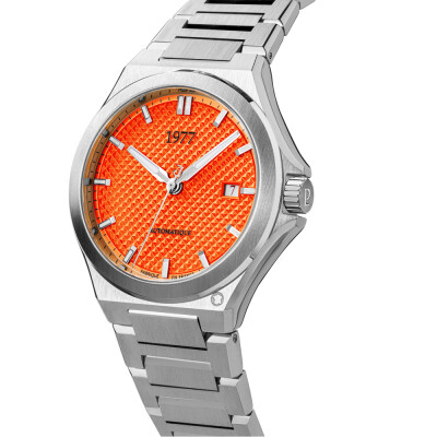 Montre 1977 Arsène Automatique 42,5mm Cadran orange, bracelet acier