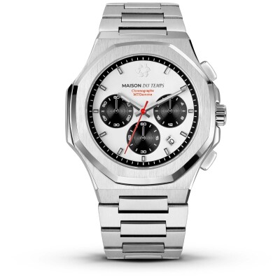 Montre Homme Maison du Temps MTGamma Chronographe Acier Blanc