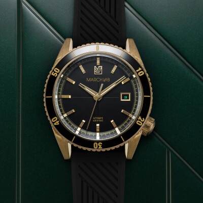 Montre March LA.B Bonzer Bronze Automatique Silicone noir