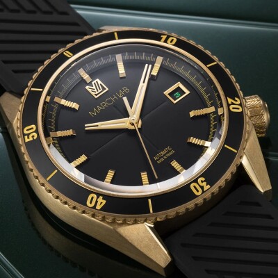Montre March LA.B Bonzer Bronze Automatique Silicone noir