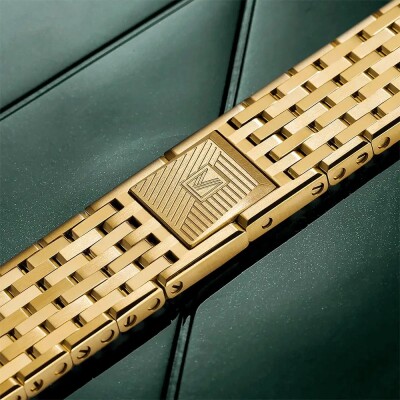 Montre March LA.B LADY MANSART ELECTRIQUE 26 MM - EMERALD - Acier Poli Brossé 9 Maillons Doré