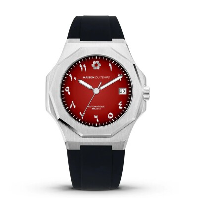 Montre Homme Maison Du Temps MTZETA Arabic Rouge Silicone Noir