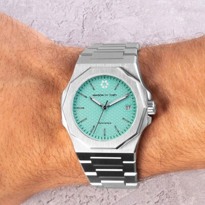 Montre Homme Maison Du Temps MTZETA Turquoise Acier
