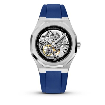 Mntre Homme Maison Du Temps MTBETA 42mm SKELETON Silicone Bleu
