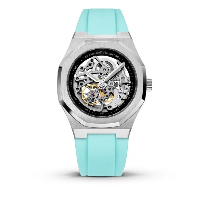 Mntre Homme Maison Du Temps MTBETA 42mm SKELETON Silicone Turquoise